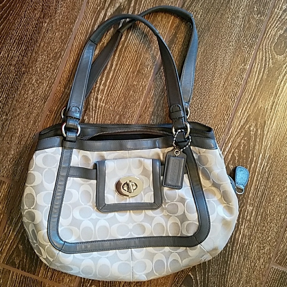 Coach purse gray/silver